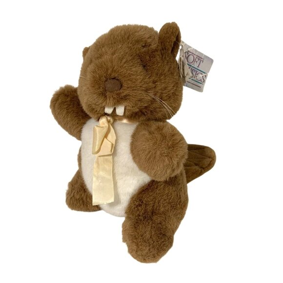 New Soft Classics Plush beaver Brown Stuffed Animal Doll Toy 10.5 in Tall - Picture 1 of 5